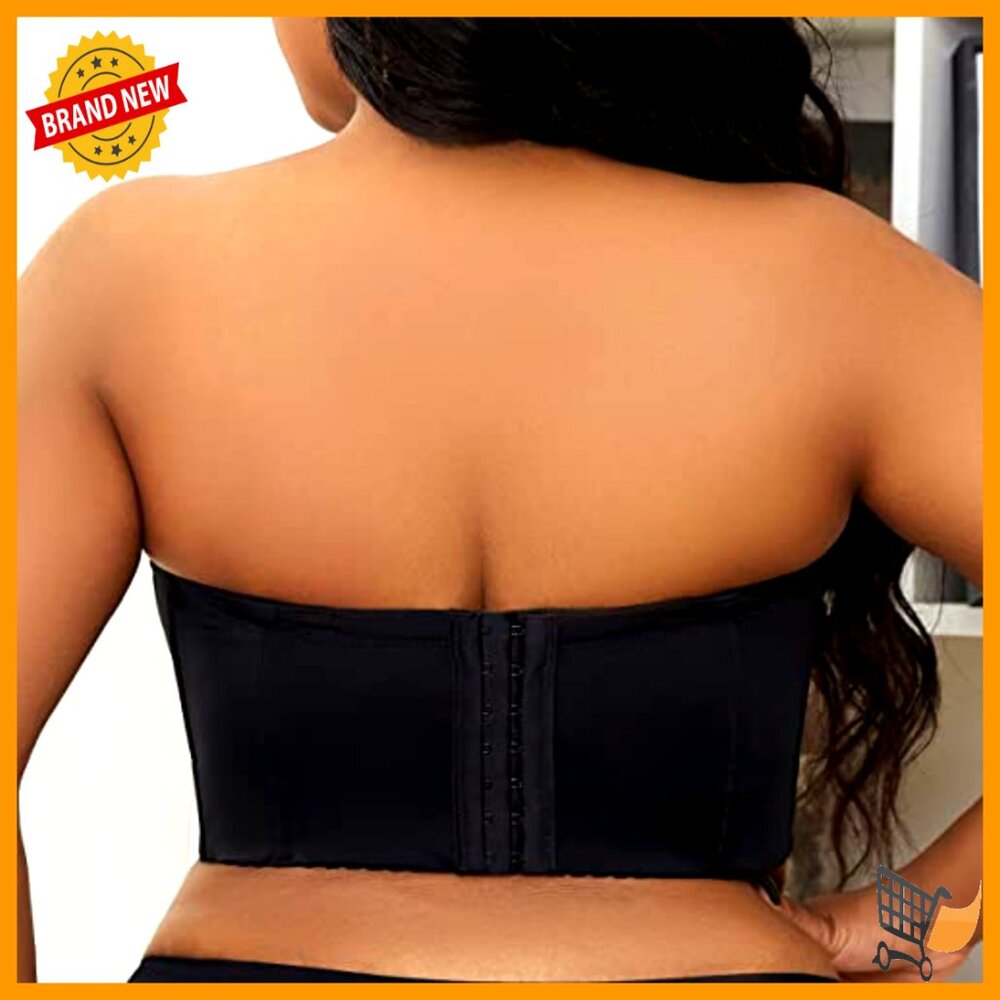 Longline Strapless Bra Full Coverage Minimizer Shapewear Corset Style - Picture 4 of 6